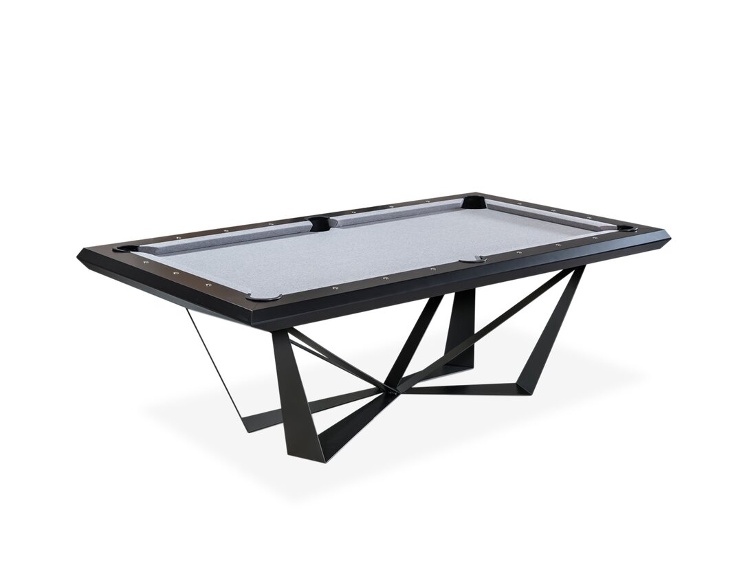 Kulečníkový stůl s nábytkovou deskou, s krycí deskou KLER Scorpione 219x128 cm (6ft), barva černá - šedá, materiál dřevo - nábytková deska